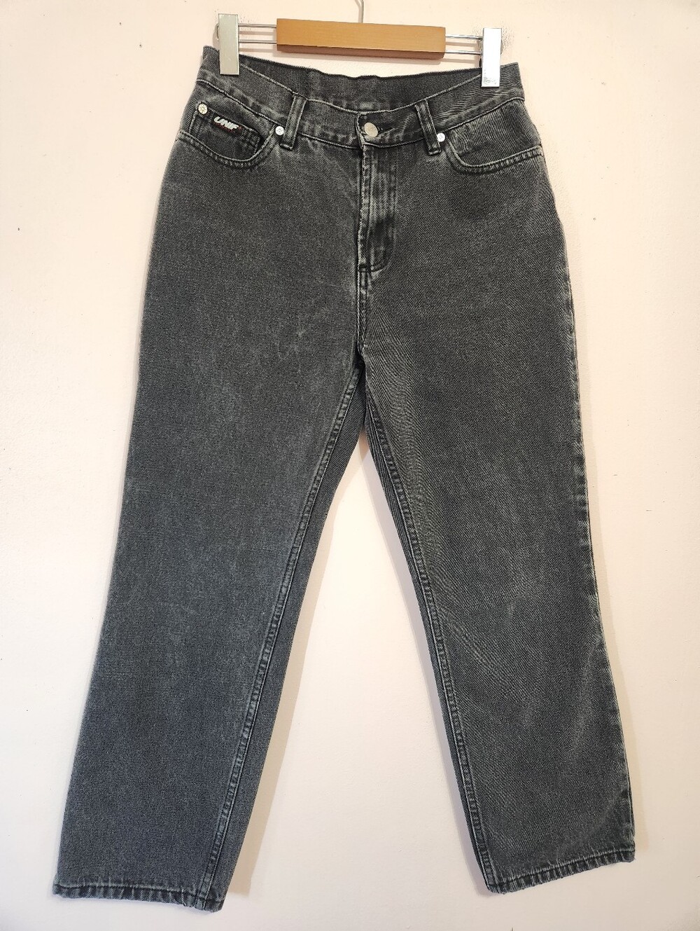 UNIF Faded Black Acid Wash Straight Leg Jeans Y2K Grunge Skater Aesthetic Sz 28